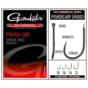 Куки GAMAKATSU Pro-C Power Carp Spade A1 PTFE BL