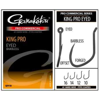 Куки GAMAKATSU Pro-C King Pro Eyed A1 PTFE BL