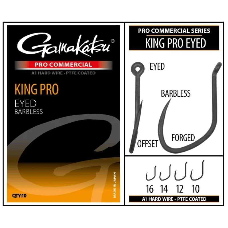 Куки GAMAKATSU Pro-C King Pro Eyed A1 PTFE BL