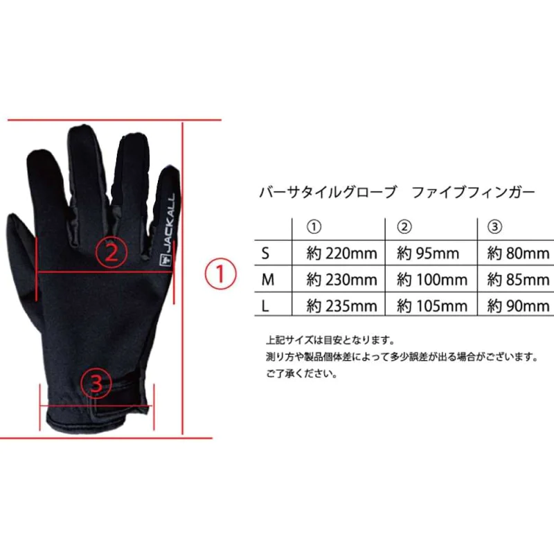 Ръкавици JACKALL Versatile Gloves Five Fingers - Black