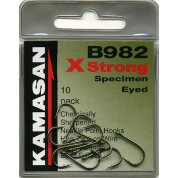 Куки шаранджийски KAMASAN B982 Eyed X Strong