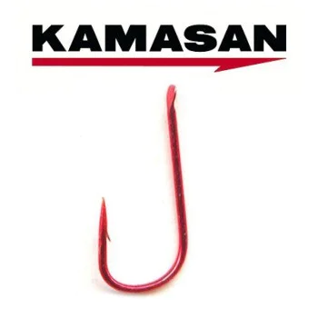 Куки единични KAMASAN B512 Wide Gape Red