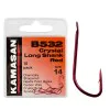Куки единични KAMASAN B532 Crystal Long Shank Red