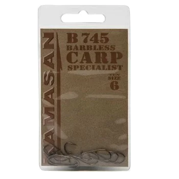 Куки шаранджийски без контра KAMASAN B745 Carp Specialist Barbless