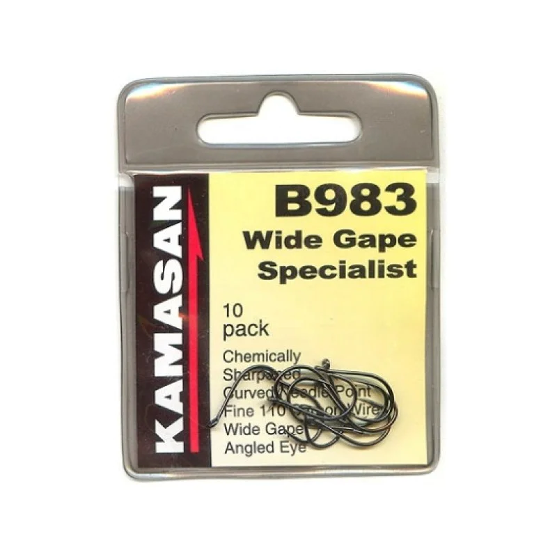 Куки единични с ухо KAMASAN B983 Wide Gape Specialist