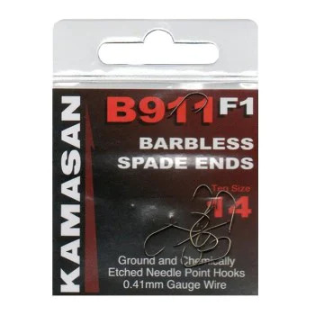 Куки единични без контра KAMASAN B911 F1 Barbless Spade End