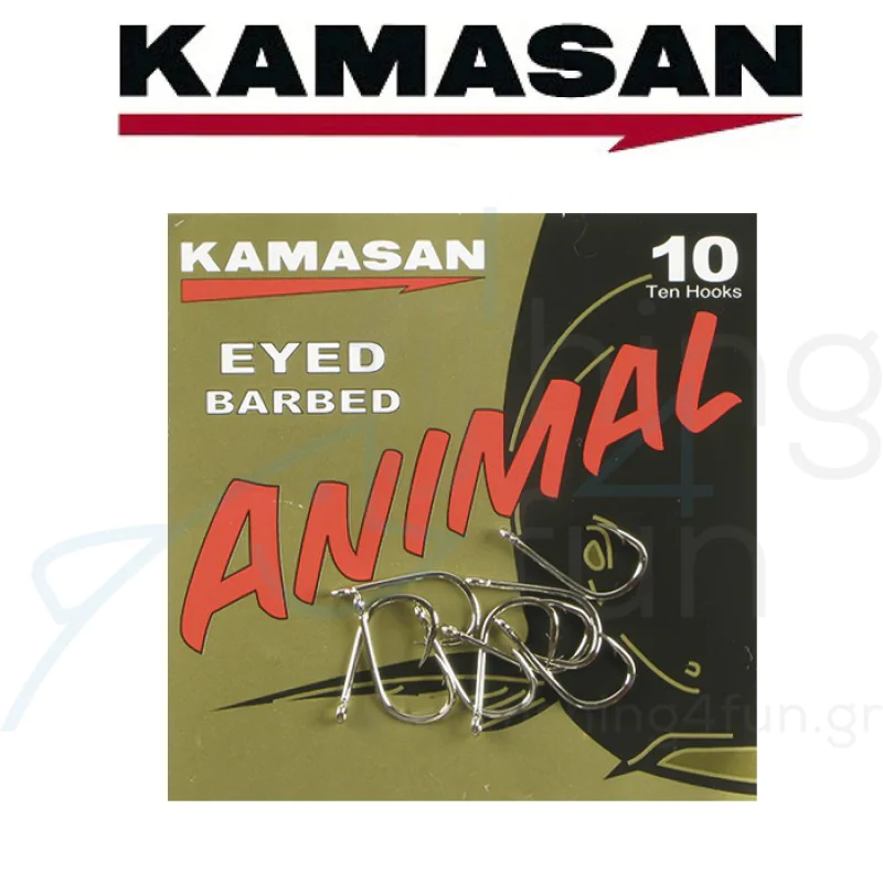 Куки единични с ухо KAMASAN Animal Eyed