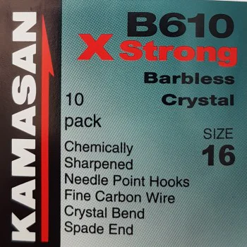 Куки единични без контра KAMASAN B610 X Strong Barbless Crystal
