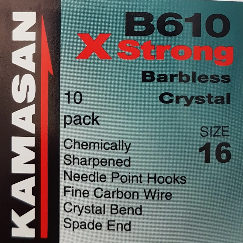 Куки единични без контра KAMASAN B610 X Strong Barbless Crystal