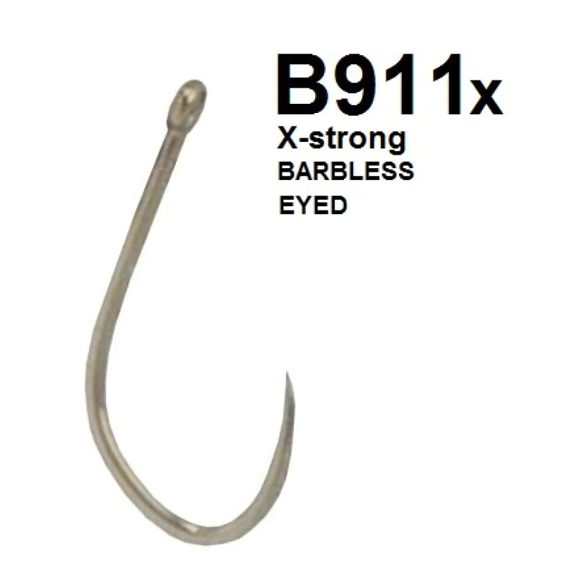 Куки единични без контра KAMASAN B911 X-strong Barbless Eyed