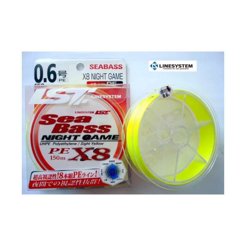 Плетено влакно LINESYSTEM Sea Bass X8 Night Game 150m