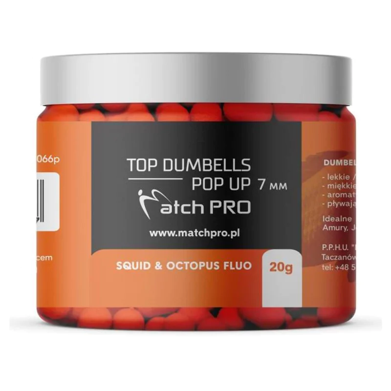 Дъмбели MatchPro Top Dumbells Pop Up 7mm 20g Squid and Octopus Fluo