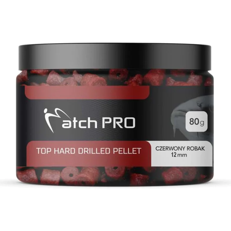 Разпробити пелети MatchPro Top Hard Drilled Pellets 12mm 80g Red Worm