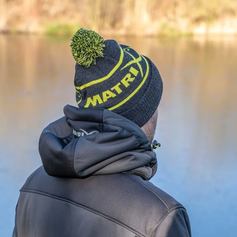 Зимна шапка MATRIX Lime & Grey Bobble Hat