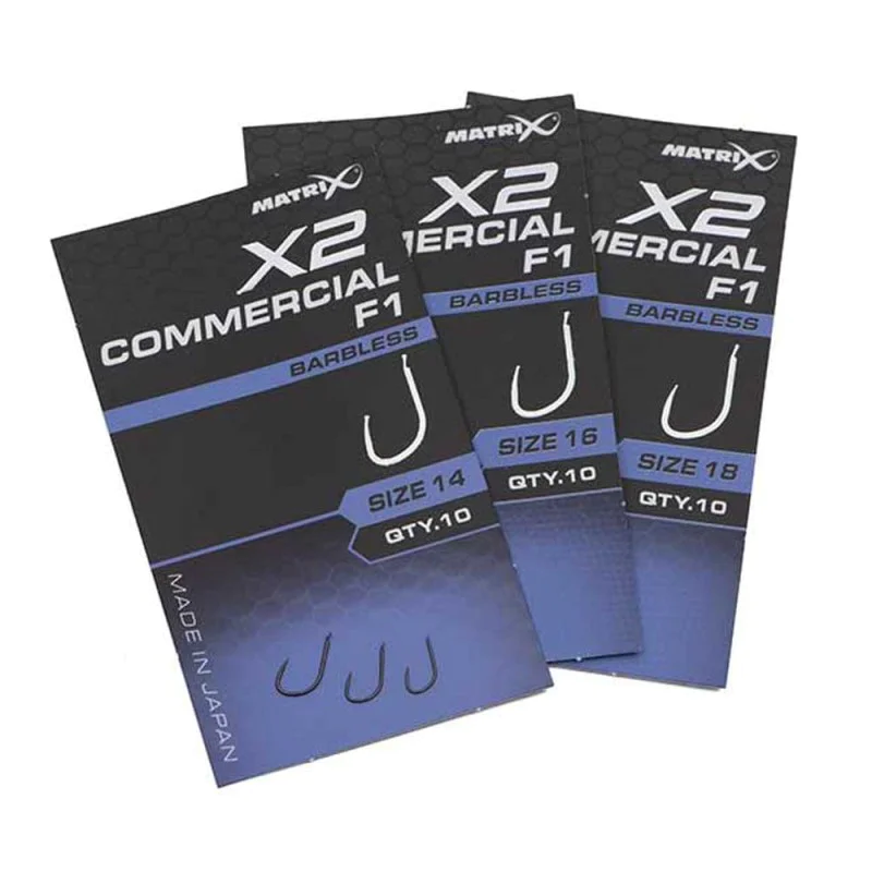 Куки единични MATRIX X2 Commercial F1 Hook Barbless