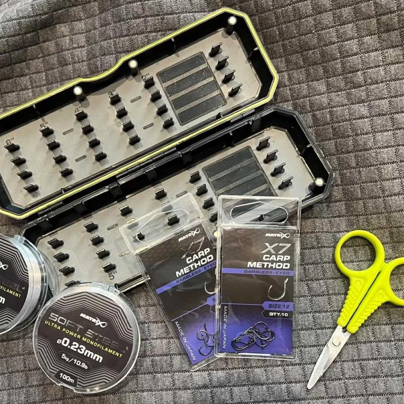 Куки единични MATRIX X7 Carp method Barbless Eyed