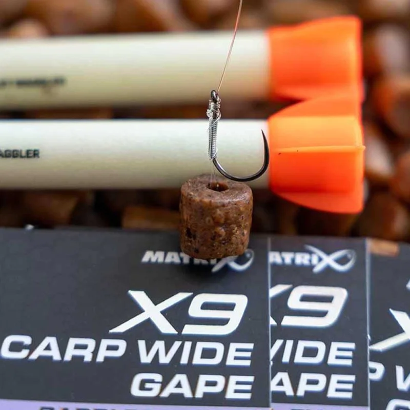 Куки единични MATRIX X9 Carp Wide Gape Barbless Eyed