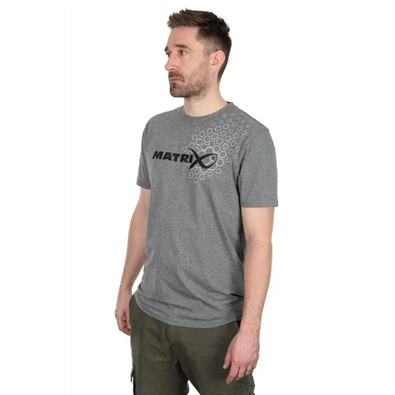 Тениска MATRIX Hex Print T-Shirt Grey
