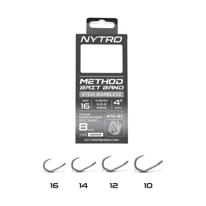 Вързани куки NYTRO Method Bait Band 4inch 10cm NTO-B3