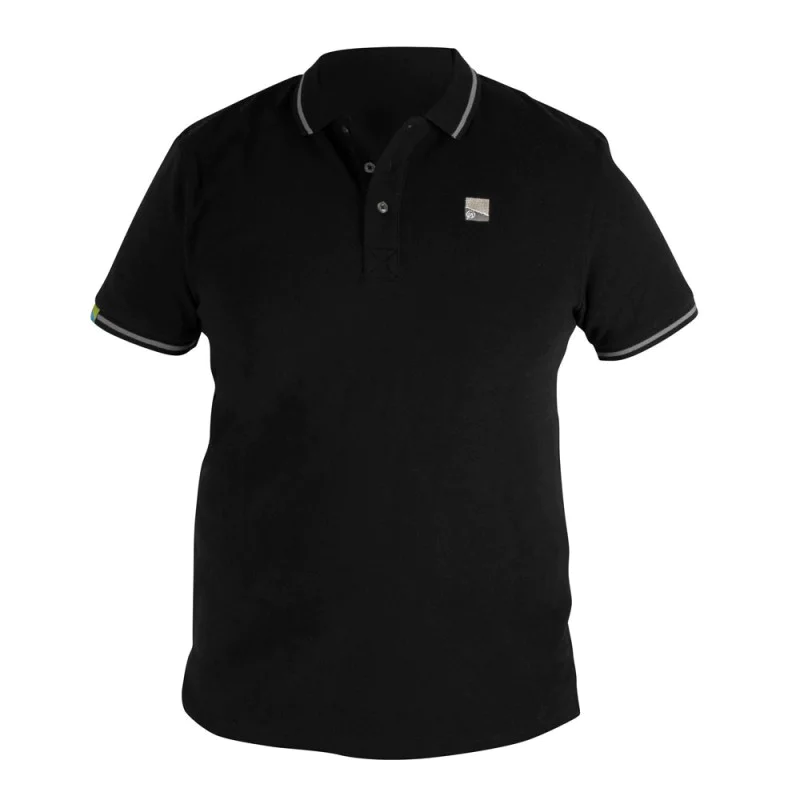 Тениска с яка PRESTON Black Polo