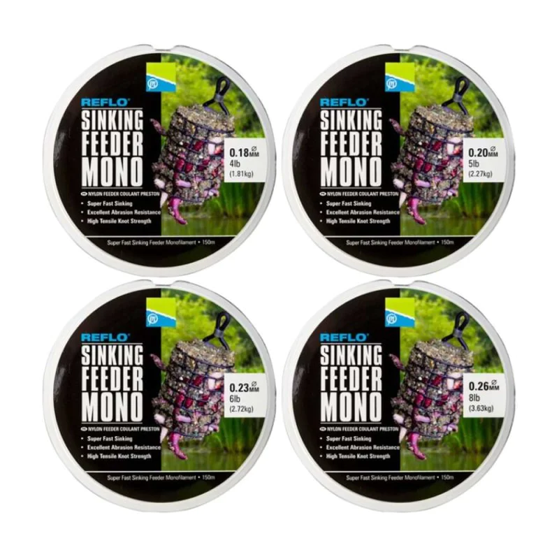 Монофилно влакно PRESTON Reflo Sinking Feeder Mono 150m