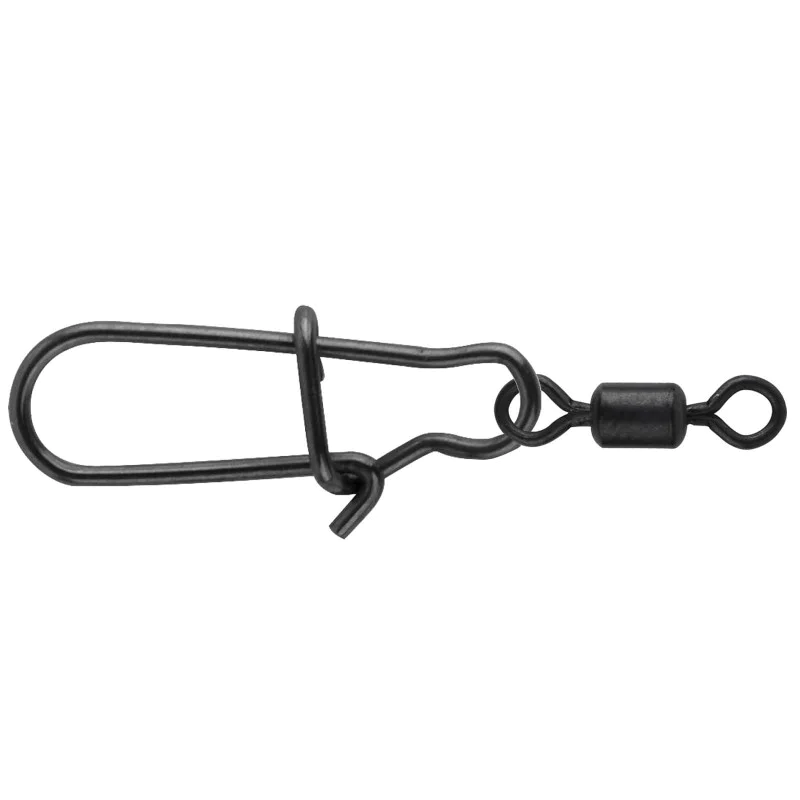 Карабинка с вирбел SPRO Matte Black Easy Snap Rolling Swivel