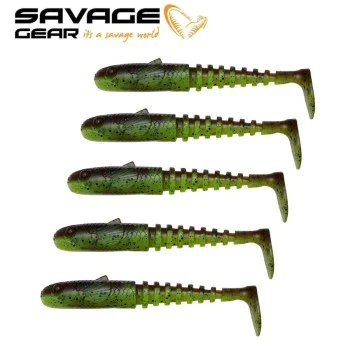 Силиконова примамка SAVAGE GEAR Gobster Shad 7.5cm 5g Chartreuse Pumpkin 5pcs