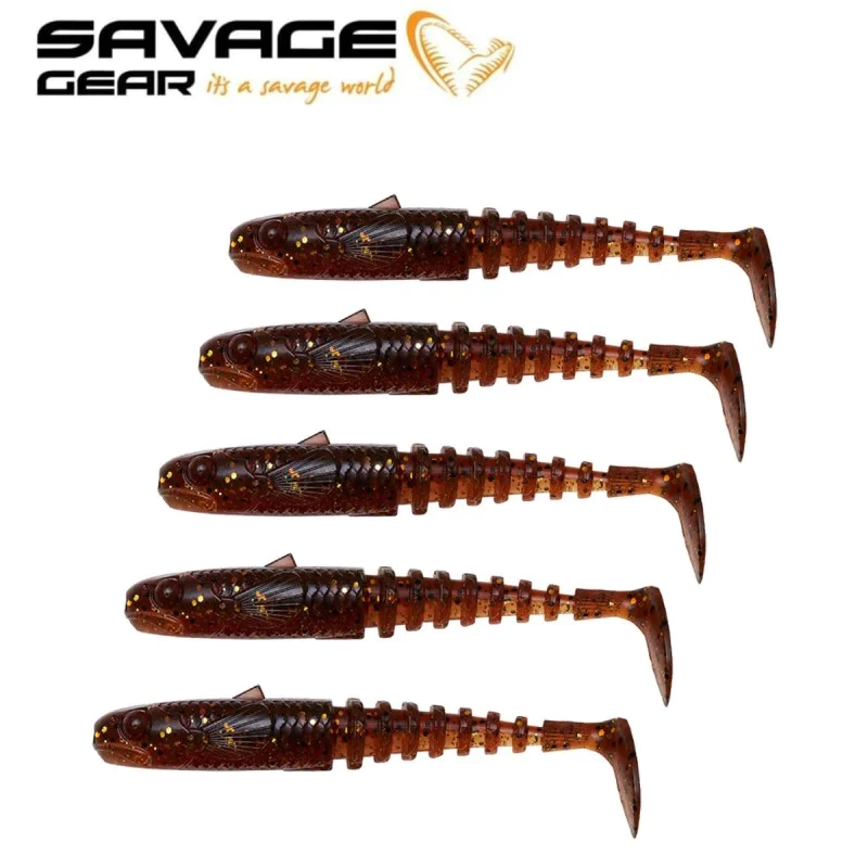 Силиконова примамка SAVAGE GEAR Gobster Shad 11.5cm 16g Motoroil UV 5pcs