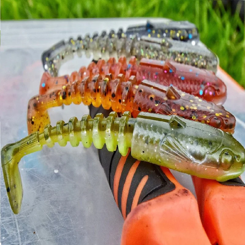 Силиконова примамка SAVAGE GEAR Gobster Shad 11.5cm 16g Chartreuse Pumpkin 5pcs