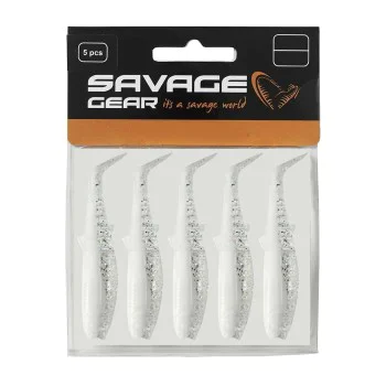 Силиконова примамка SAVAGE GEAR Cannibal Shad 8cm 5g White Flash 5pcs
