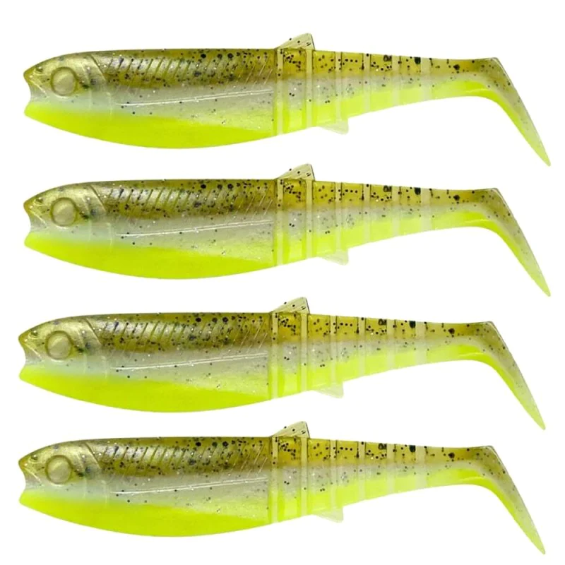 Силиконова примамка SAVAGE GEAR Cannibal Shad 12.5cm 20g Green Pearl Yellow 4pcs