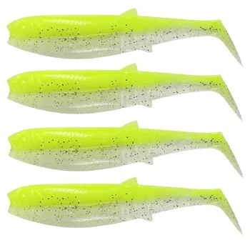 Силиконова примамка SAVAGE GEAR Cannibal Shad 12.5cm 20g Fluo Yellow Glow 4pcs