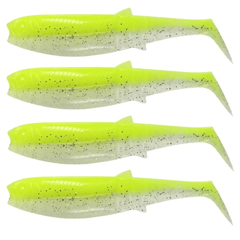 Силиконова примамка SAVAGE GEAR Cannibal Shad 12.5cm 20g Fluo Yellow Glow 4pcs