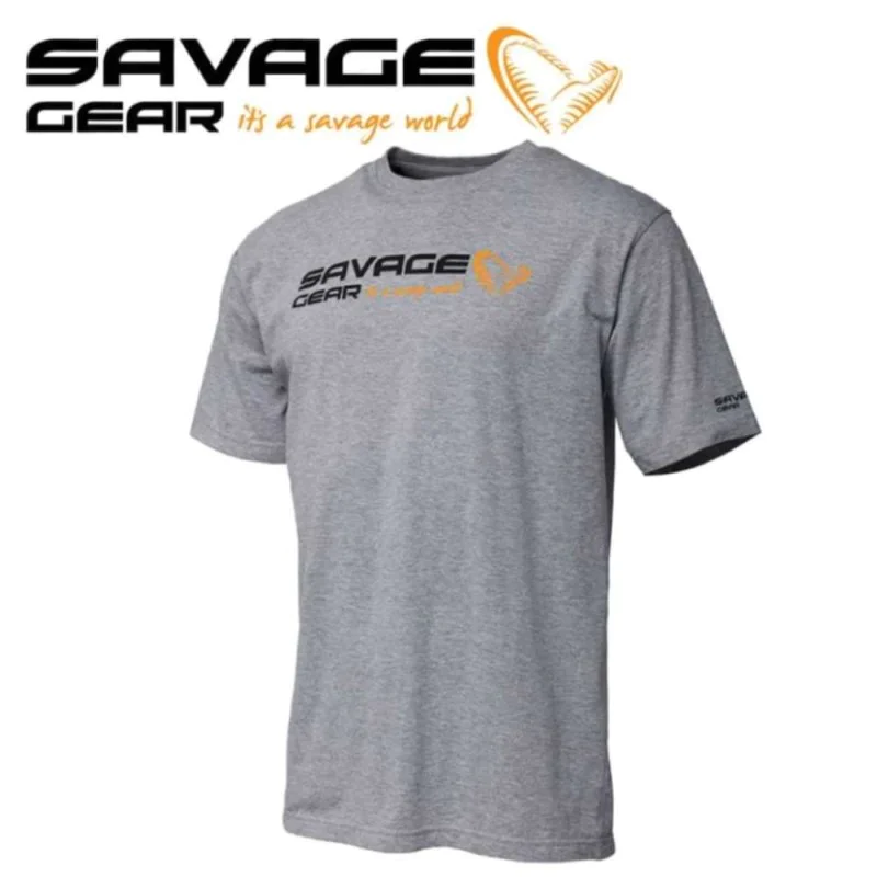 Тениска SAVAGE GEAR Signature Logo T-Shirt - Grey Melange