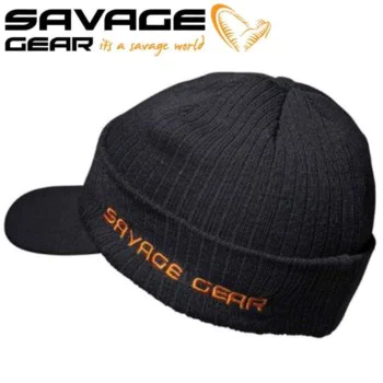 Зимна шапка с козирка SAVAGE GEAR Peak Beanie One Size - Rock Grey