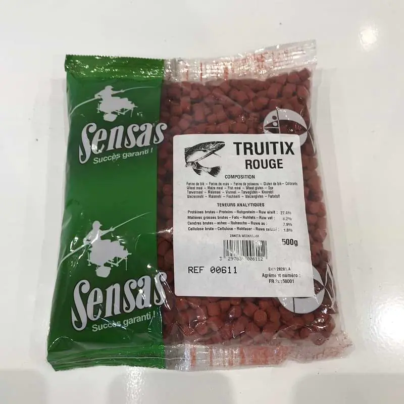 Пелети за пъстърва SENSAS Truitix Rouge 500g