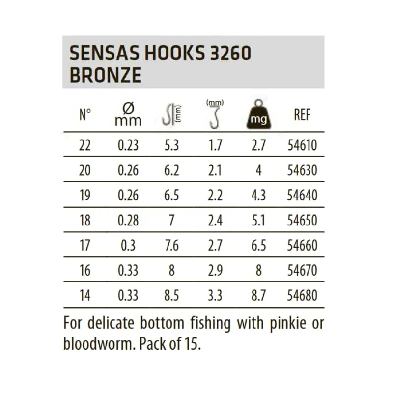 Куки единични SENSAS Hooks 3260 BZ