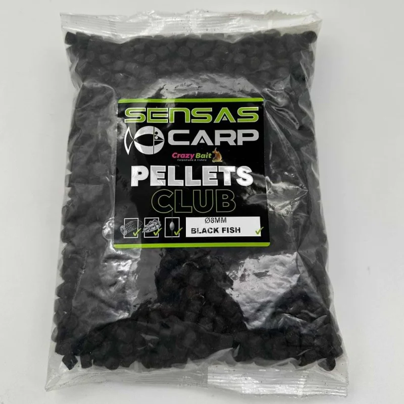 Пелети за хранене SENSAS Pellet Club Black Fish 8mm 1kg