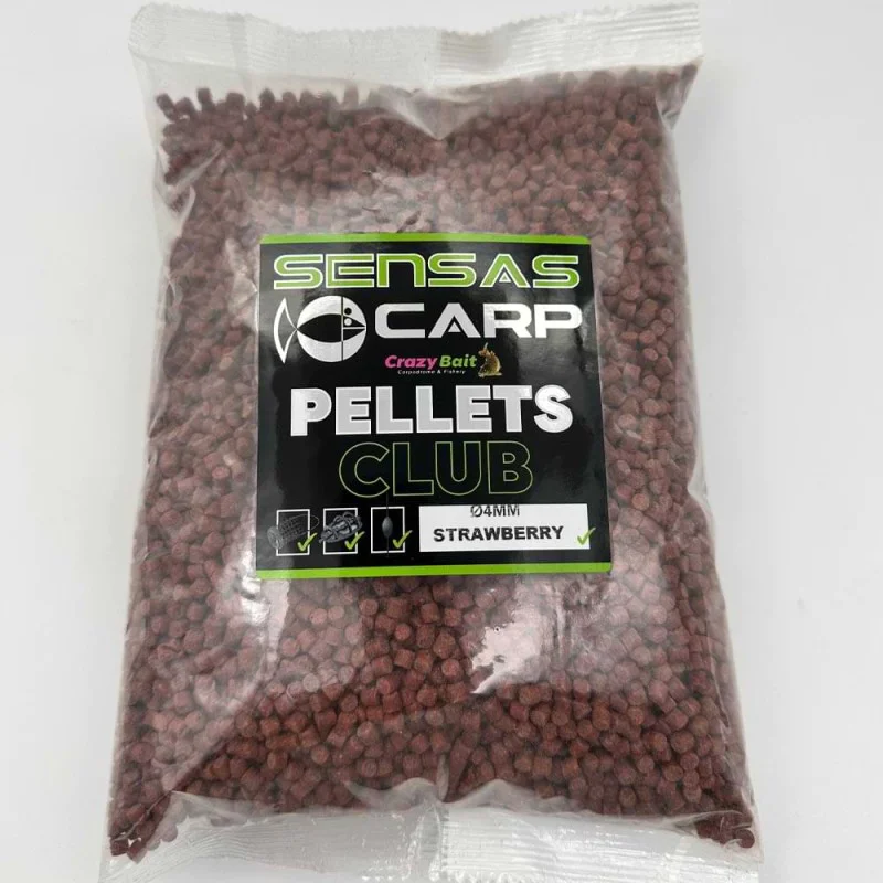 Пелети за хранене SENSAS Pellet Club Strawberry 4mm 1kg
