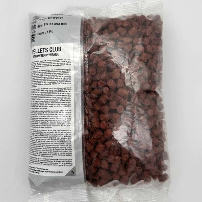 Пелети за хранене SENSAS Pellet Club Strawberry 8mm 1kg