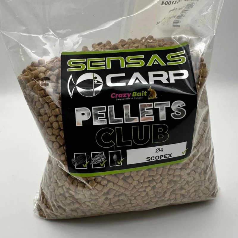 Пелети за хранене SENSAS Pellet Club Scopex 4mm 1kg