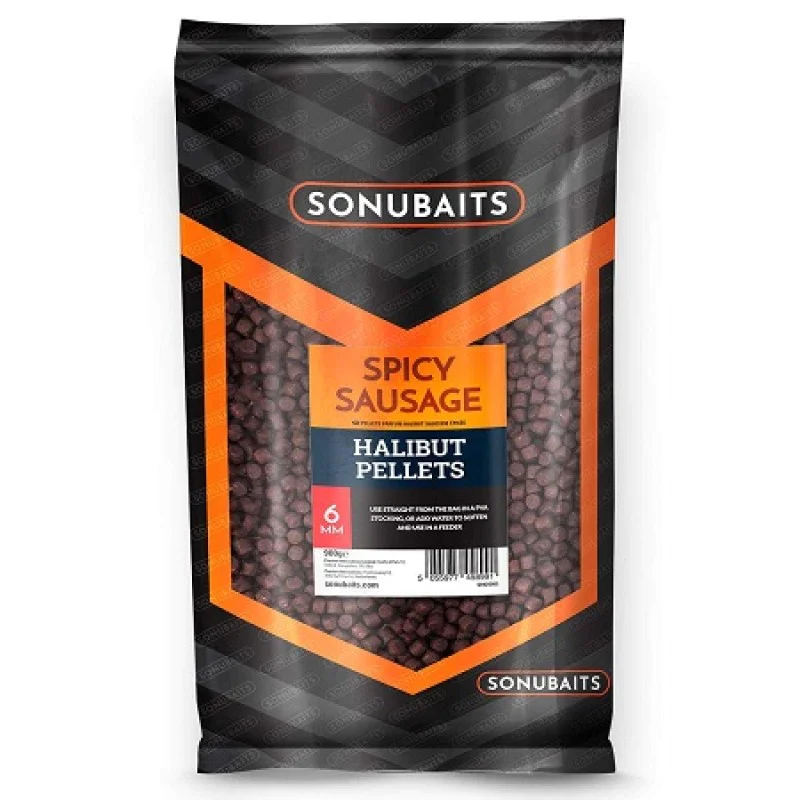 Пелети за хранене SONUBAITS Spicy Sausage Halibut Pellets