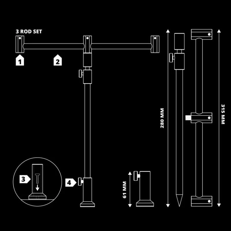 Бъз бар STRATEGY XS Stand Up 3 Rod Set