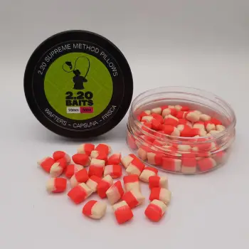 2.20 Baits Wafter Supreme Pillows White and Pink 10 mm Strawberry & Cream 50 ml