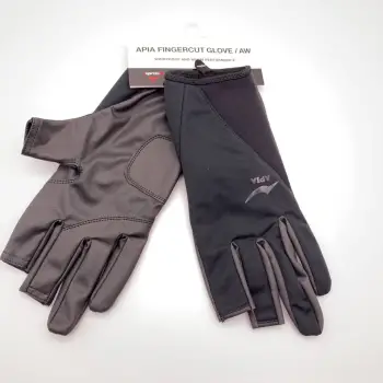 APIA Finger Cut Gloves Black Black