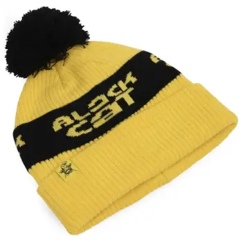 BLACK CAT Yellow Bobble Hat