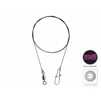 DELPHIN BOMB! Tungsten Leader with Swivel and Snap 20cm 5kg