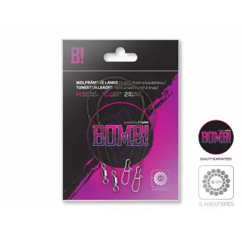 DELPHIN BOMB! Tungsten Leader with Swivel and Snap 20cm 5kg