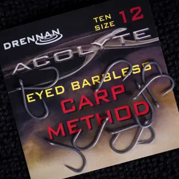 DRENNAN Acolyte Carp Method Barbless Hooks