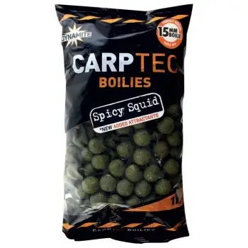 DYNAMITE BAITS Spicy Squid Carp Tec Boilies 15mm